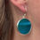 Thumbnail: Round Glass Earrings set in Silver