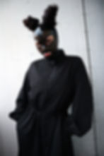 Alternative fashion Latex hood with oversized outfit