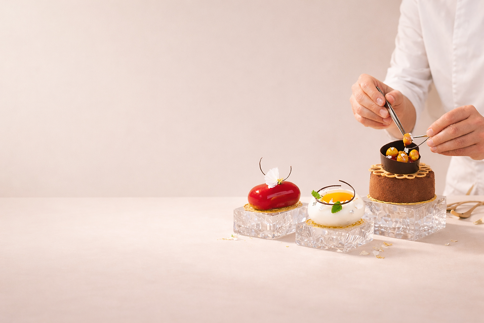 Artisan evolved, chef-led pastry craftmanship, refined for modern kitchen, Singapore.