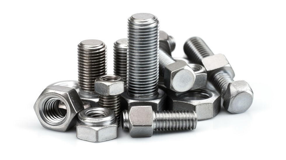 Zinc-nickel-plated fasteners demonstrating the application of the ZINKOR® Ni alkaline zinc-nickel electrolyte by DR. HESSE, providing uniform alloy distribution, excellent corrosion protection and reliable process stability.