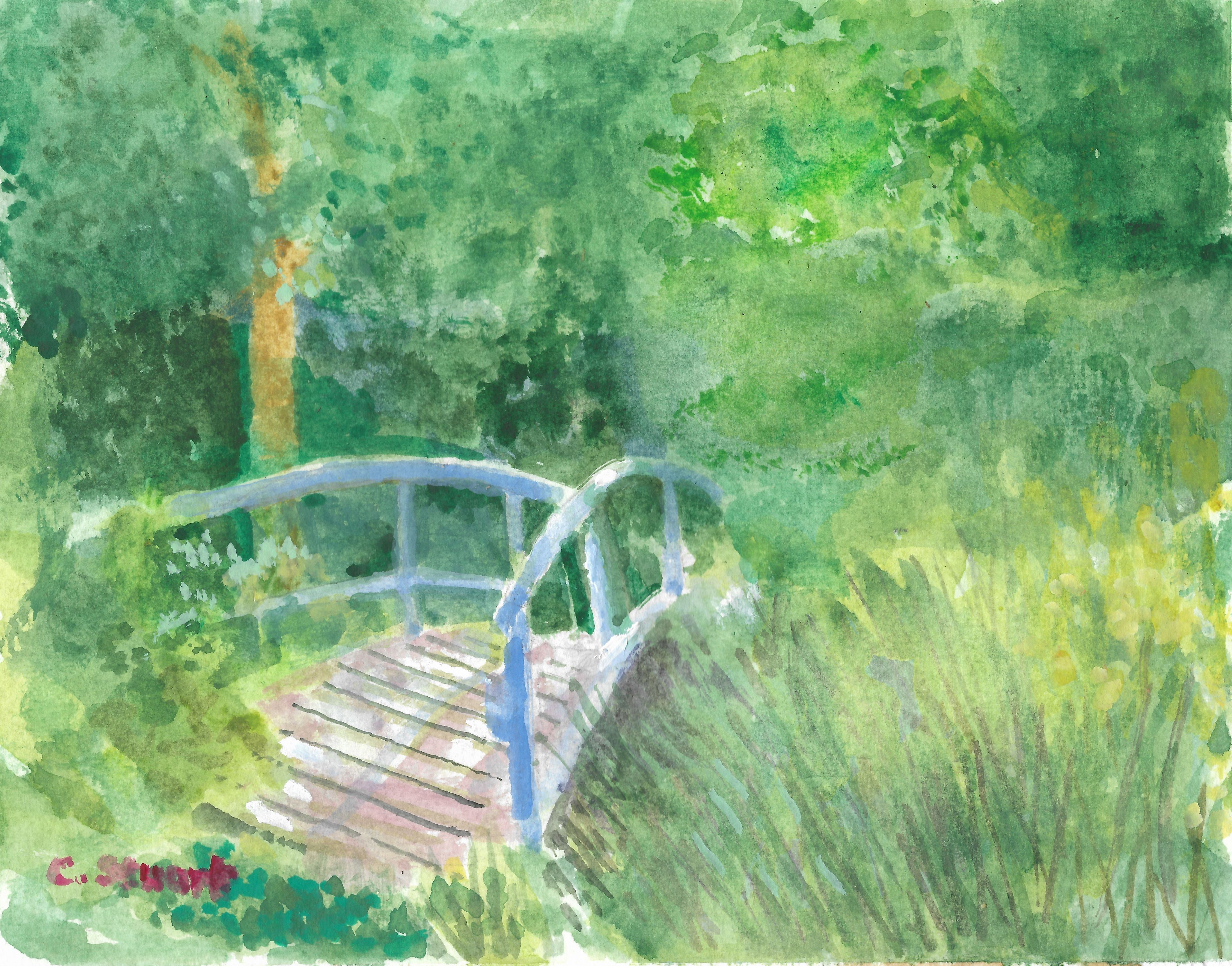 Bridge original watercolour painting