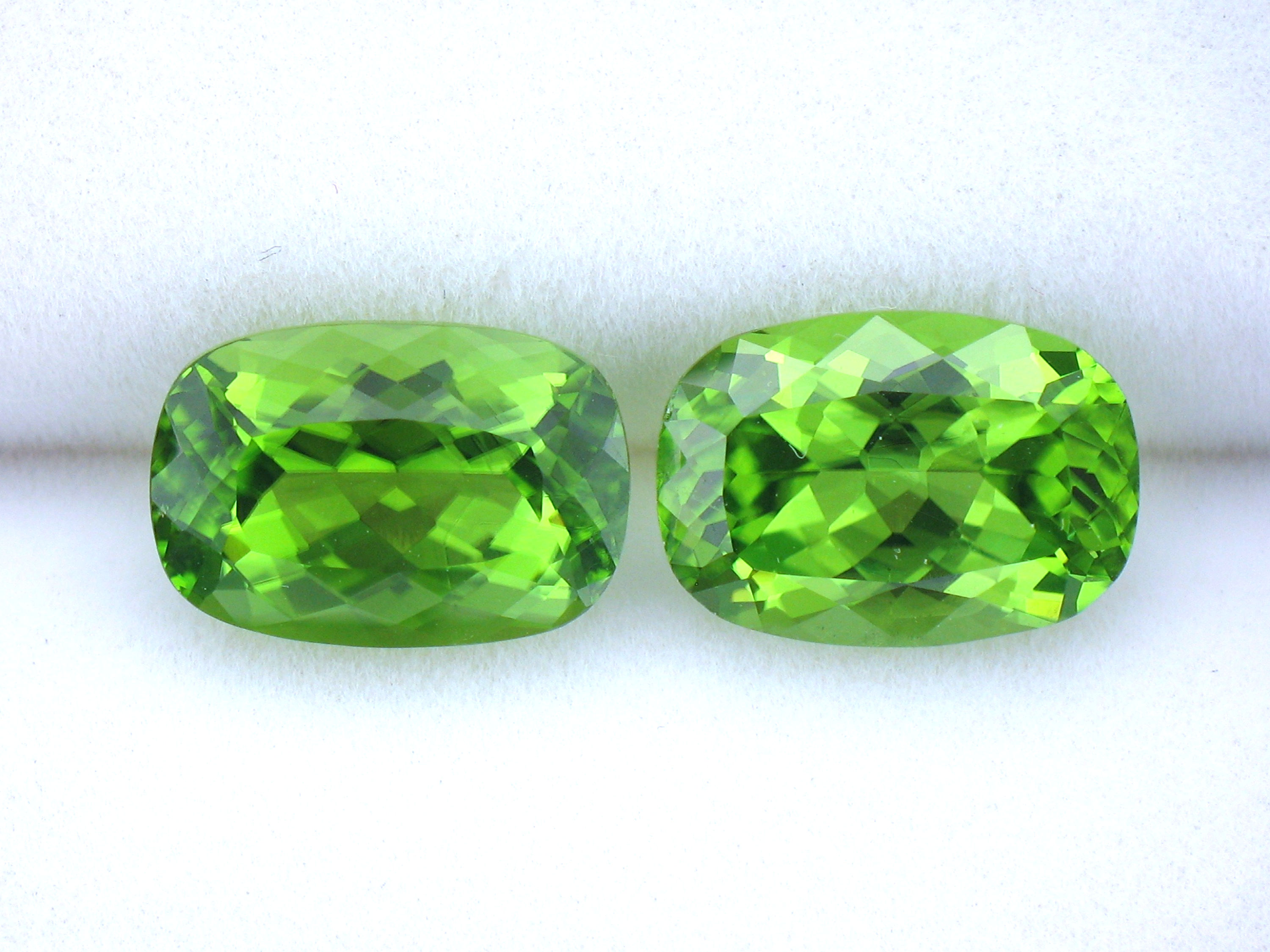 Loose Match Pair of Cushion Cut Peridots