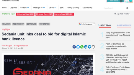 Sedania unit inks deal to bid for digital Islamic bank licence