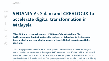 SEDANIA As Salam and CREALOGIX to accelerate digital transformation in Malaysia