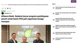 Alliance Bank, Sedania lancar program pembiayaan penuh untuk bantu PKS jadi organisasi tenaga mampan