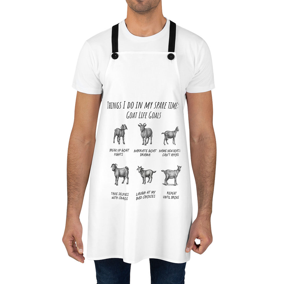 Thumbnail: Goat Life Goals Apron - Funny Goat Apron, Farm Animal Humor,  Goat Lover