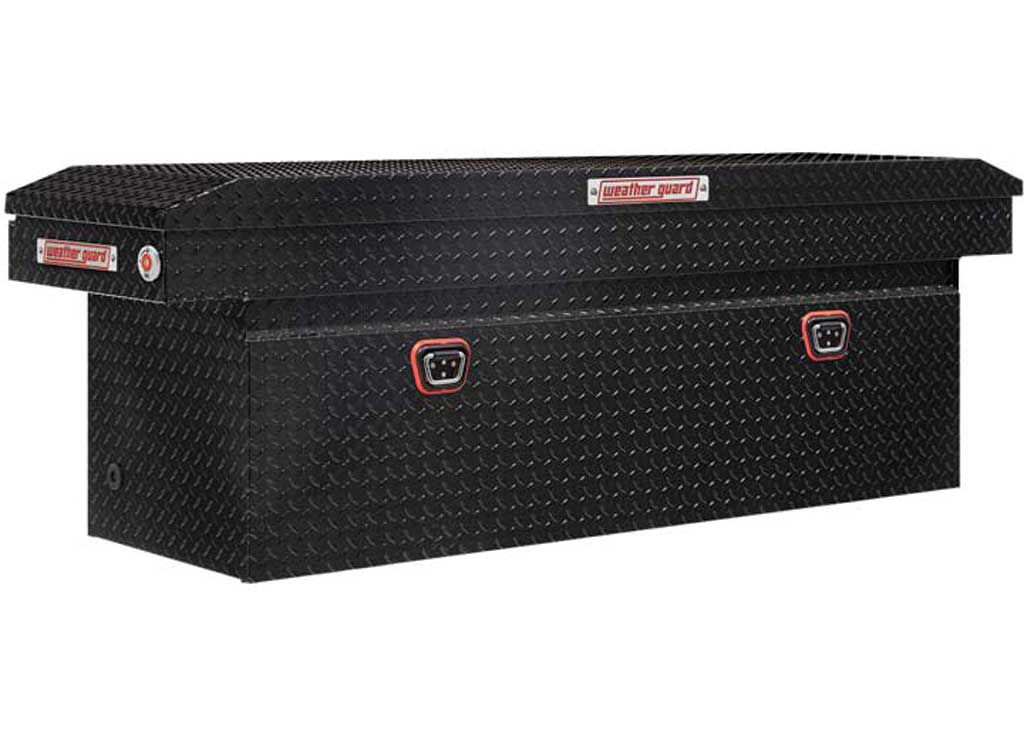Weather Guard Saddle Box, Aluminum, Full Deep, Gloss Black, 15.0 Cu - 123-5-04