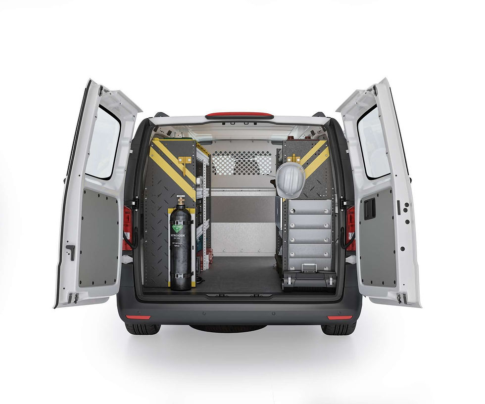 Thumbnail: Mercedes Metris HVAC Package, MML-12 Installed, Installed Rear View