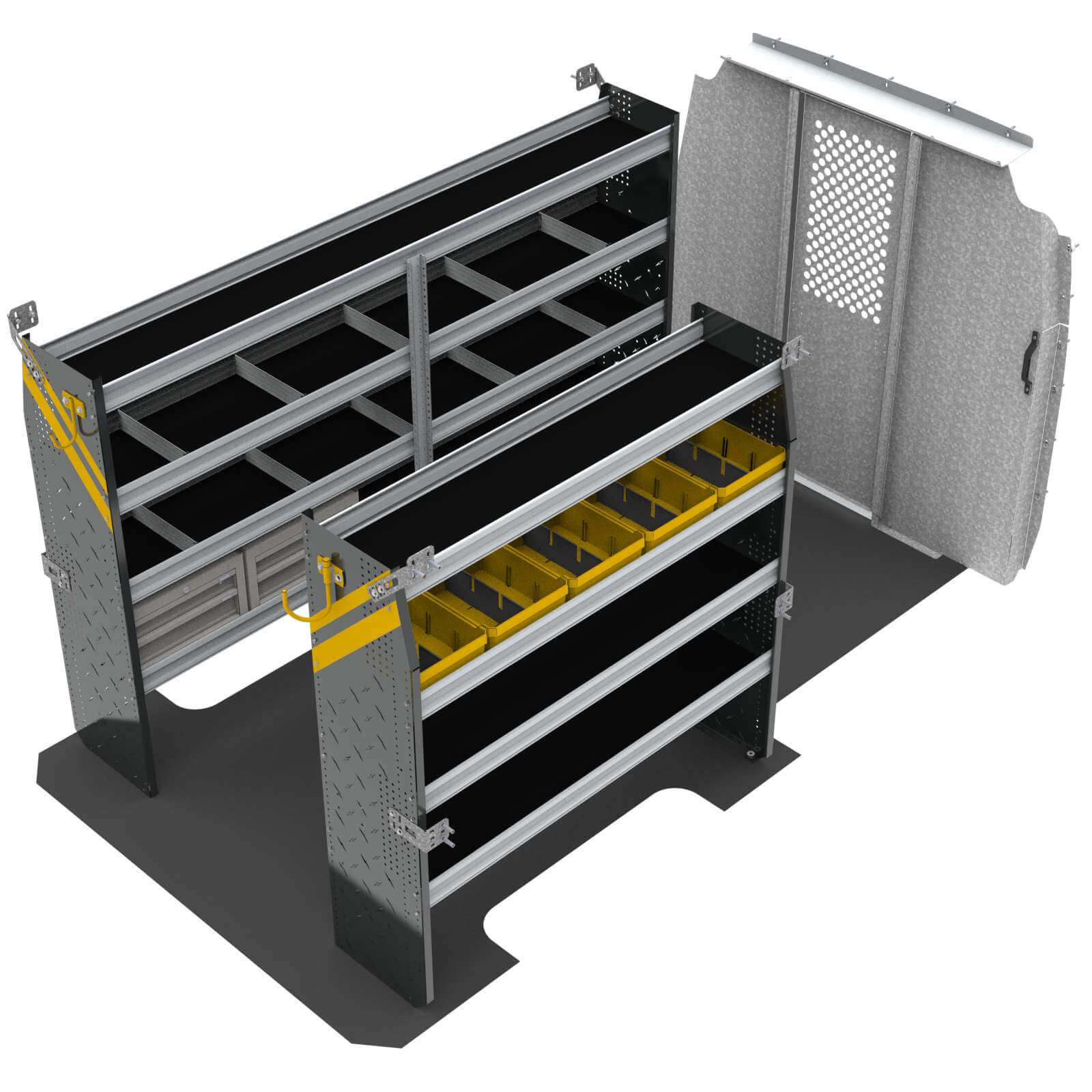 Mobile Service & Plumbing Van Van Shelving Package, Mercedes Sprinter, 144” WB – DLS-16