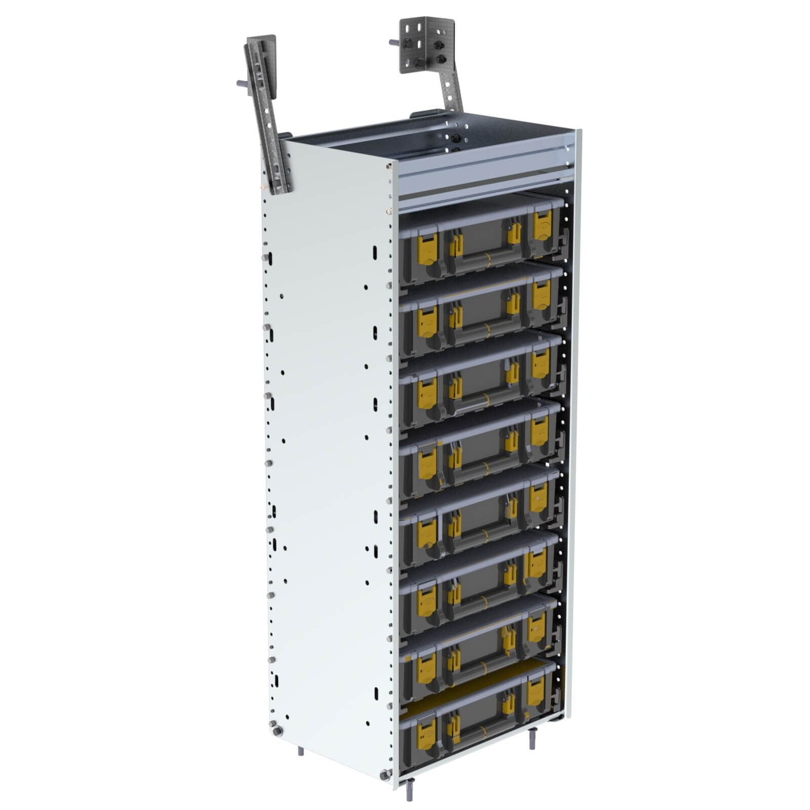 Partskeeper Parts Organizer Aluminum Storage Cabinet w/ 8 Carry… | C4-PA18-8
