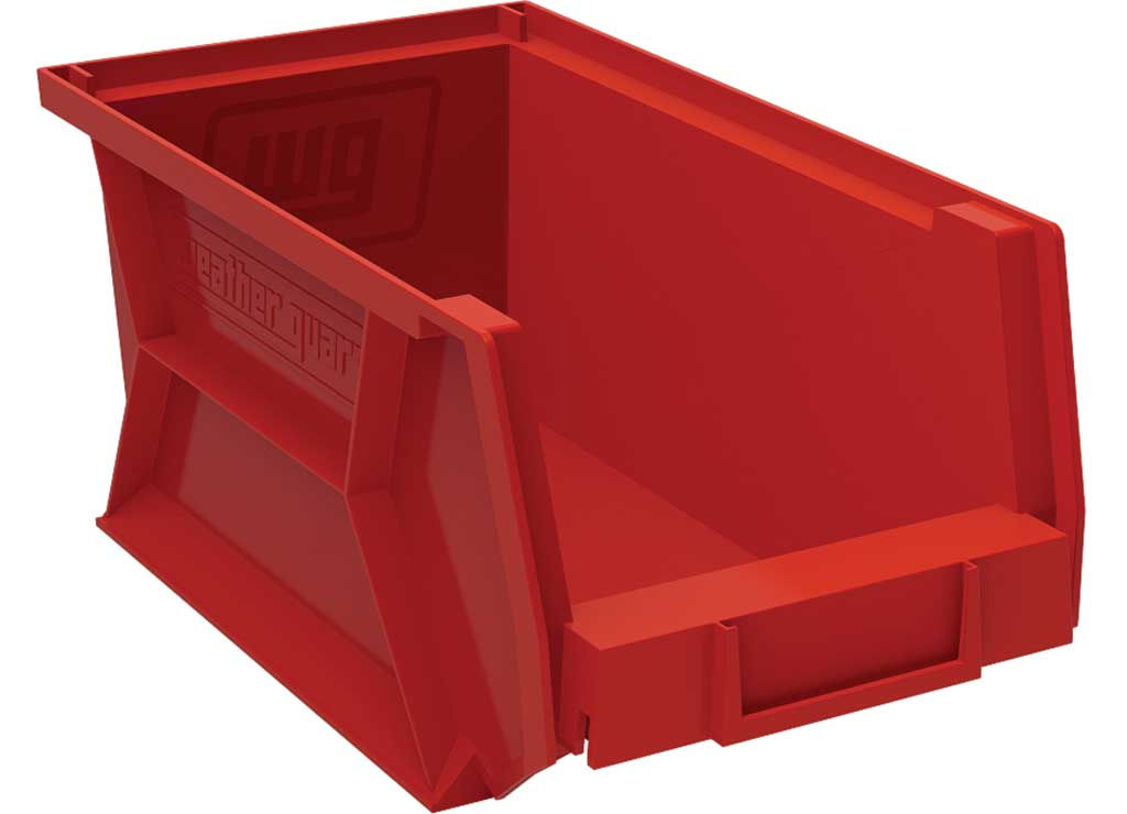 Weather Guard Red Bins, 6in X 7.1in X 13.2in (6 Pack) - 9855-7-02