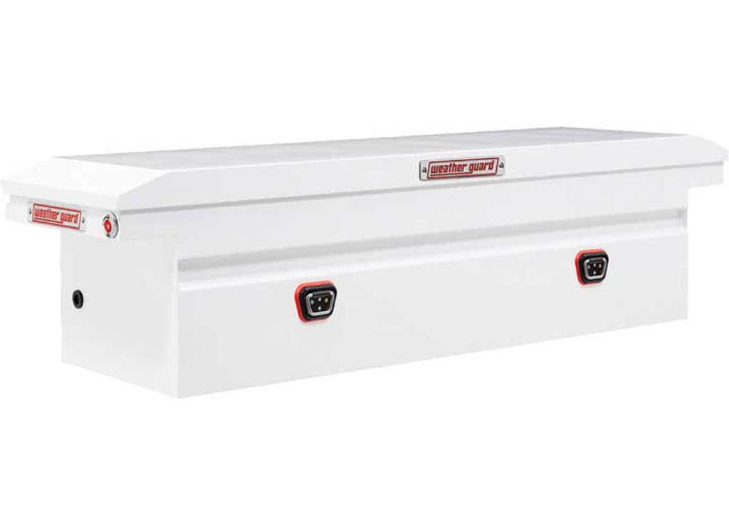 Weather Guard Saddle Box, Steel, Full Low Profile, White, 11.0 Cu Ft - 120-3-04