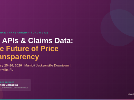 ClaimInformatics CEO Stephen Carrabba to Speak on AI and Claims Data at SIIA Price Transparency Forum