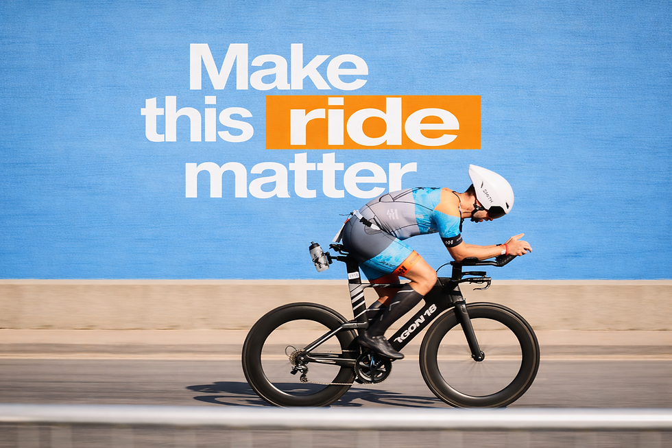 AG multisport athlete racing on bike