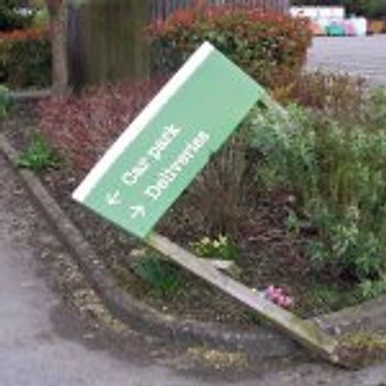 GC sign blown down