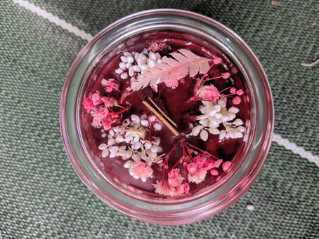 bougie naturelle fleurie