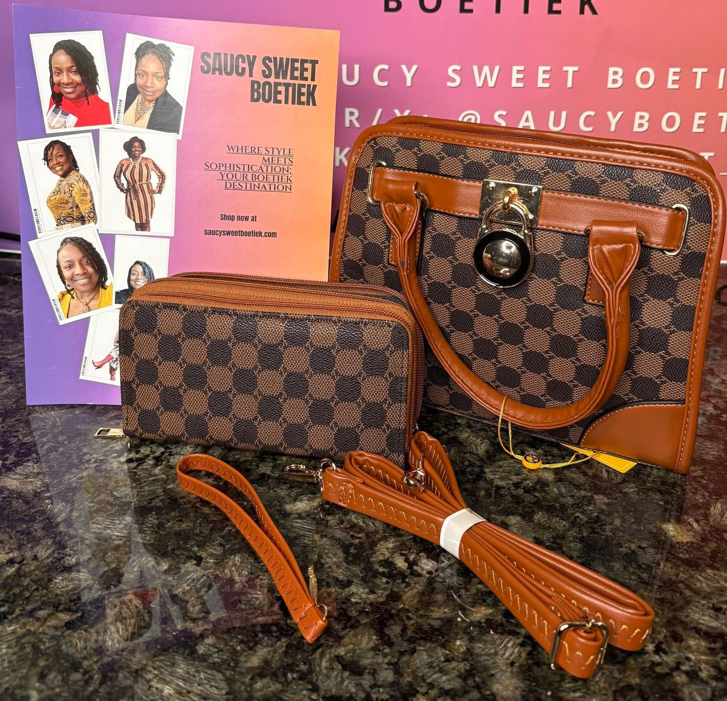 Checkered Pattern Purse