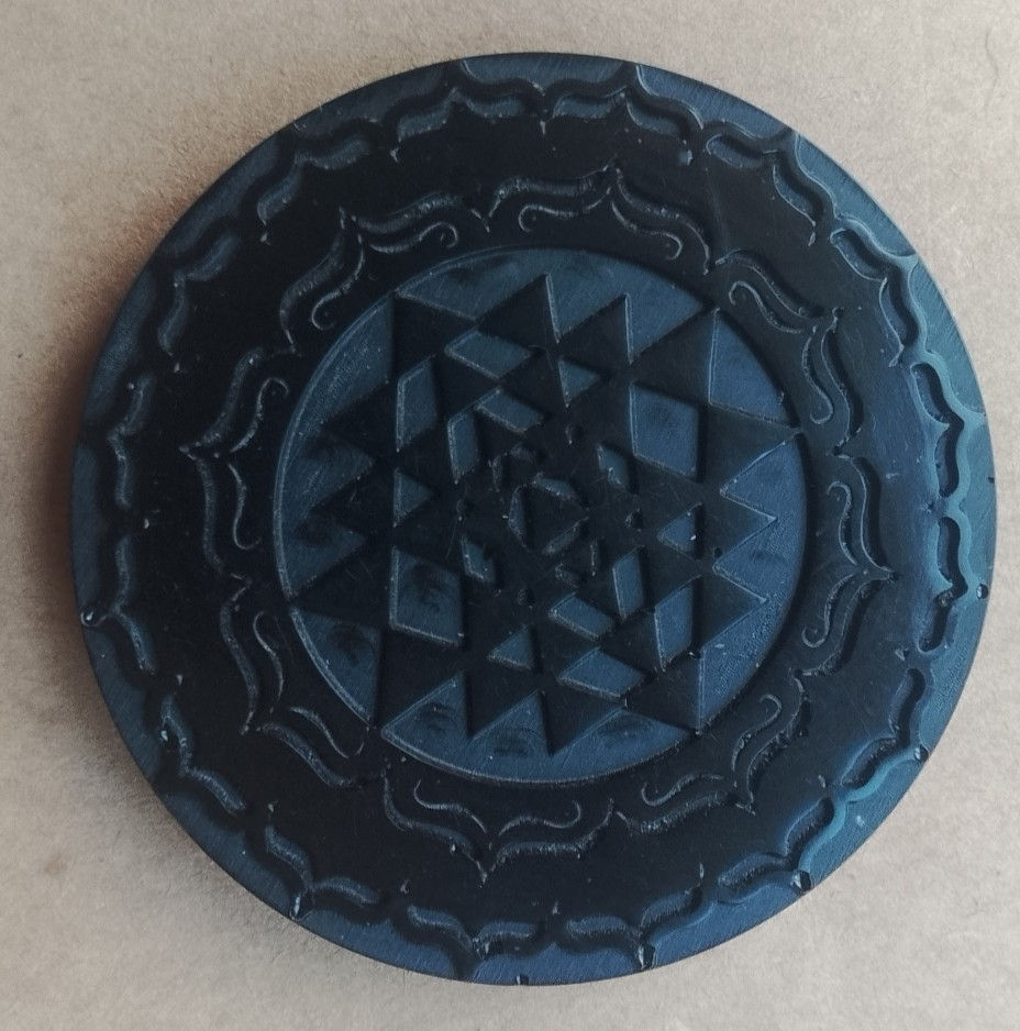 Thumbnail: Sacred Geometry Black Tourmaline Stick-On Discs (150mm)