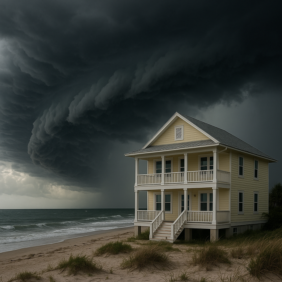 A beach house in Florida facing an impending storm