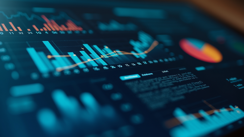 Close-up view of data analytics dashboard displaying actionable insights
