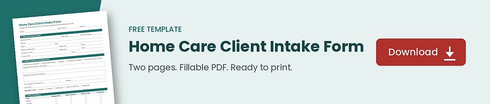 home care client intake form banner small