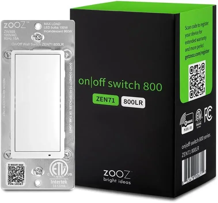 Zooz 800 Series Z-Wave Long Range Dimmer Switch ZEN77