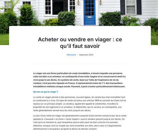 Acheter ou vendre en viager pour transmettre son patrimoine immobilier. 