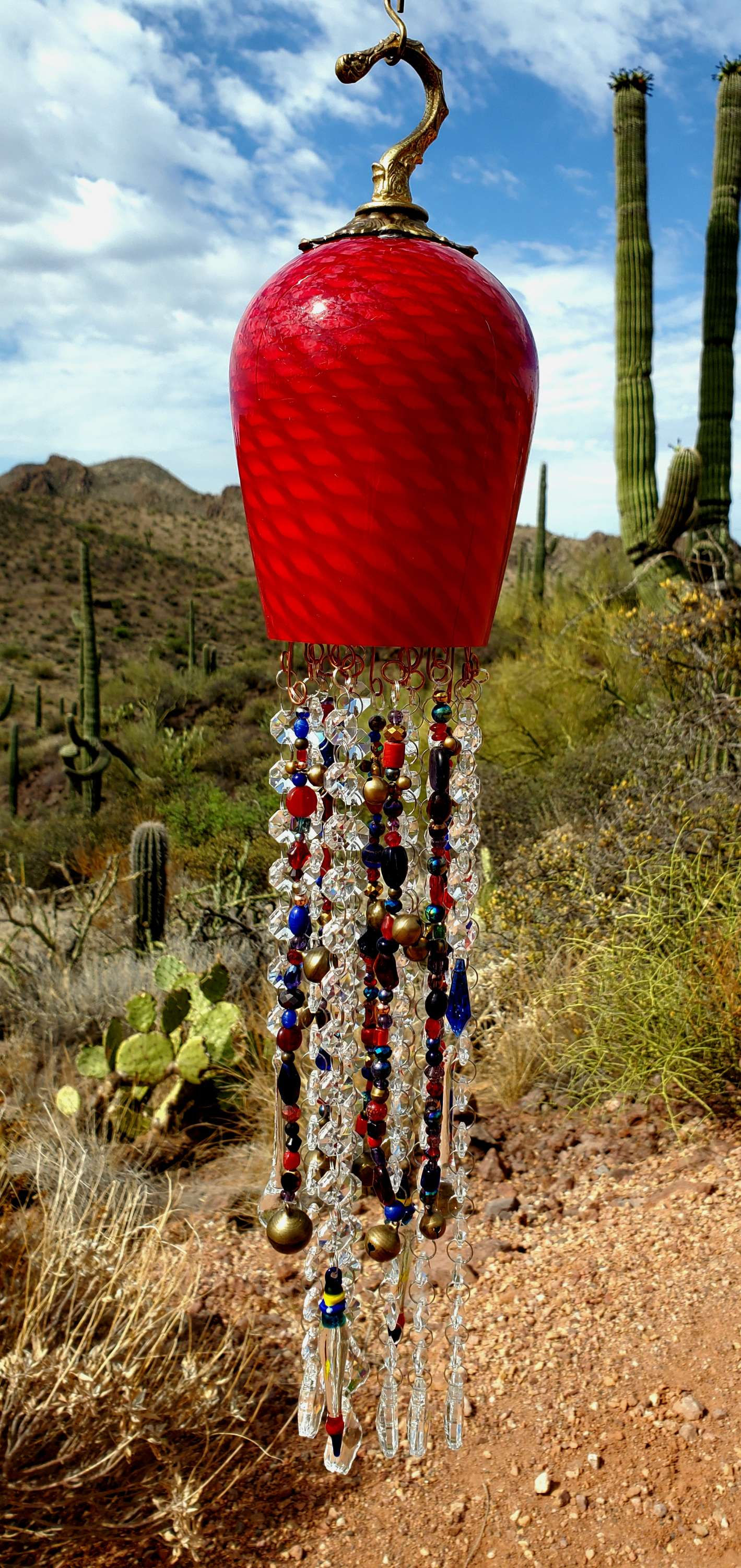 Vibrant Red Domed Windchime