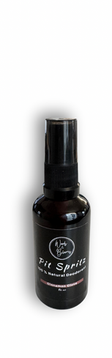 Black bottle of Pit Spritz with black label, natural deodorant