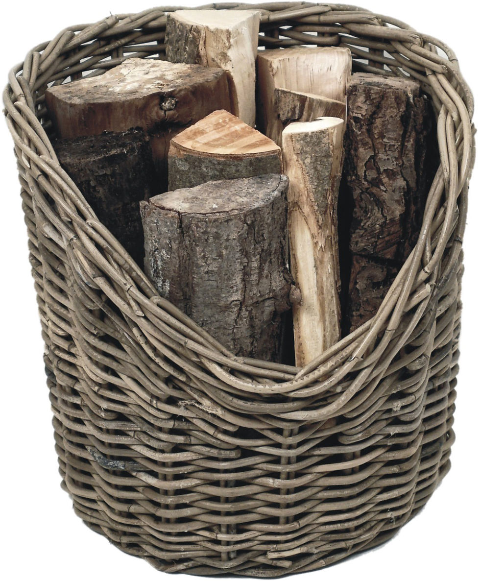 Thumbnail: round Wicker log basket