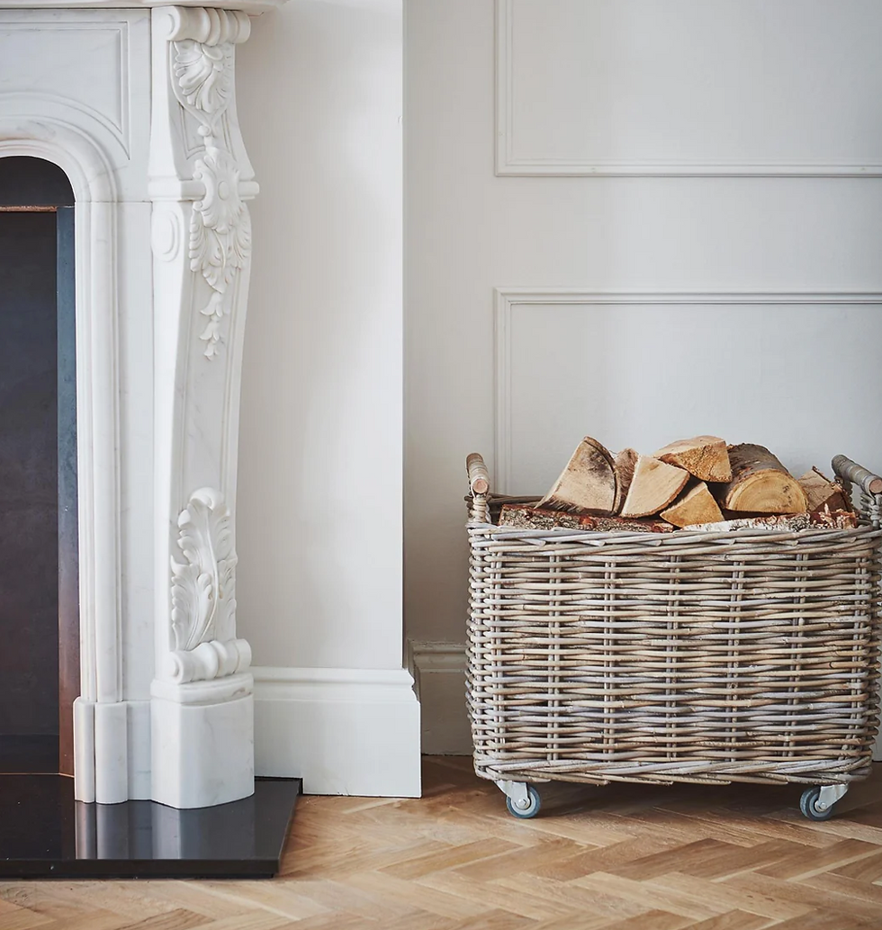 Natural Rattan Log Cart
