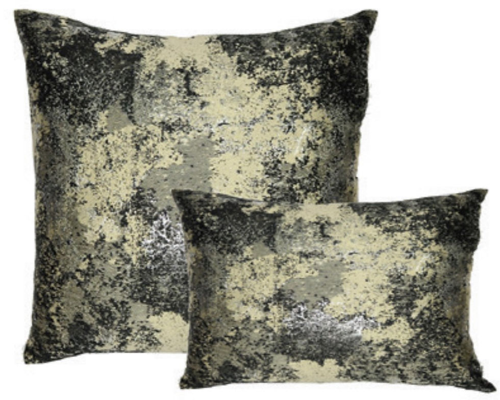Black and beige marble effect cushions by Aviva Stanoff
