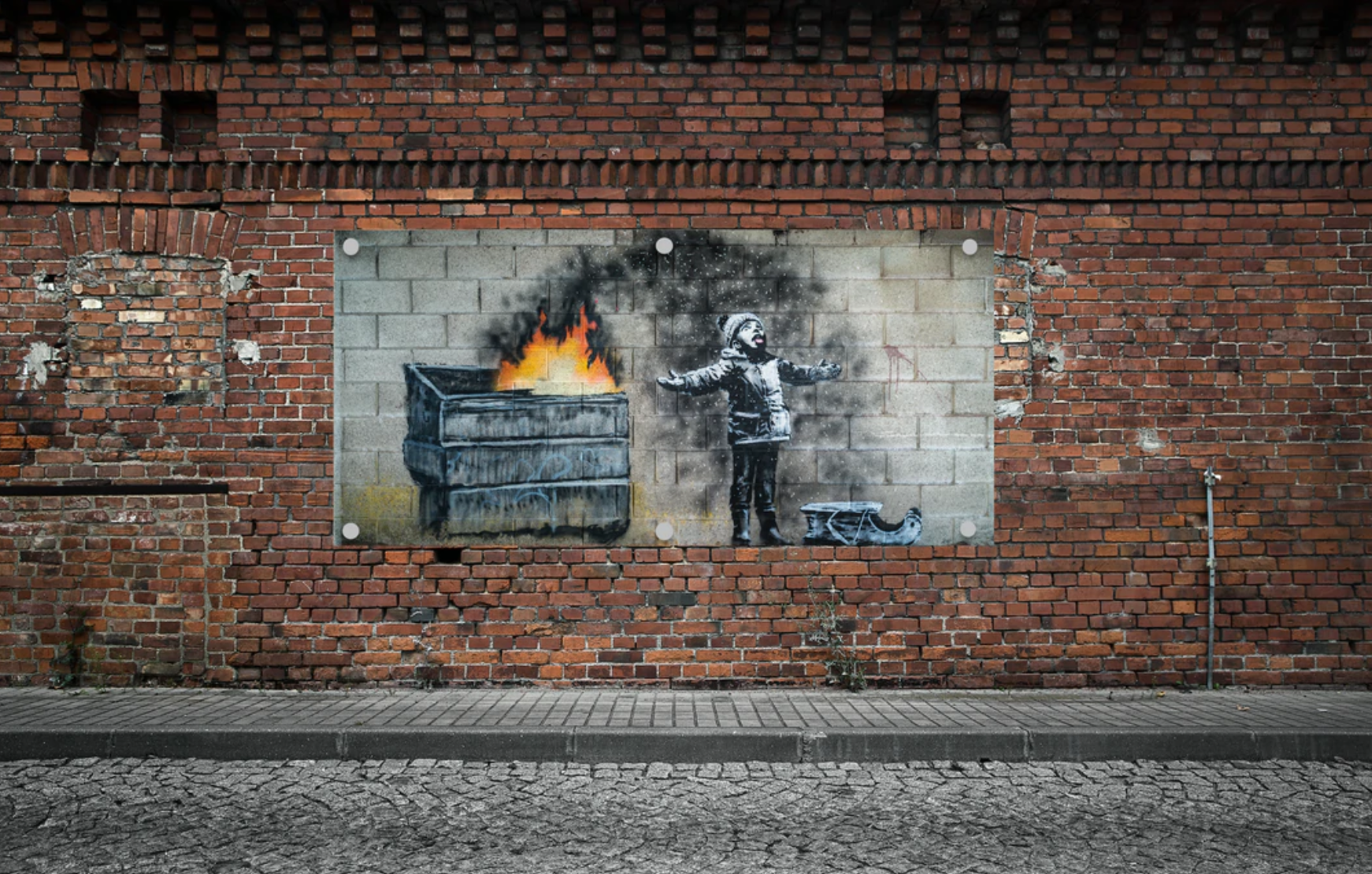 Banksy reproduction of Season's Greetings