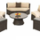 Thumbnail: Outdoor Half Moon Brown Ratten Furniture Set