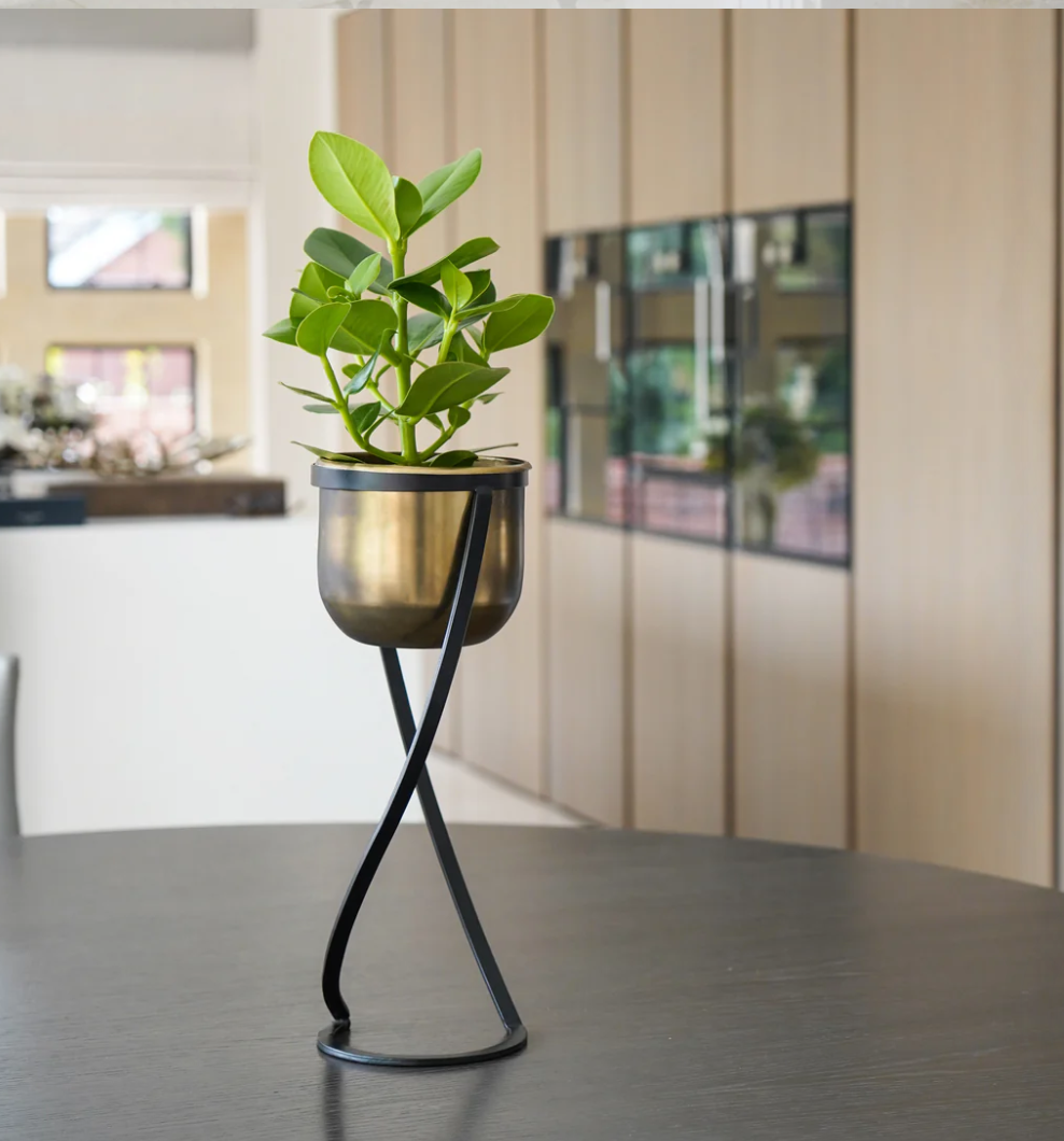 Gold Planter on Stand