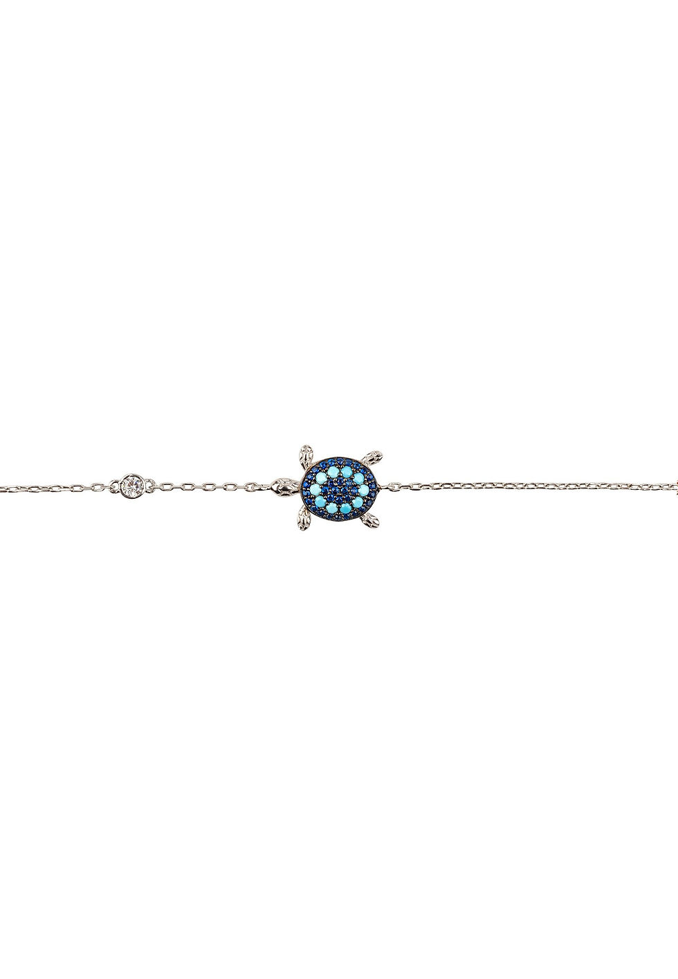 Thumbnail: bracelet with turtle in turquoise and zircons