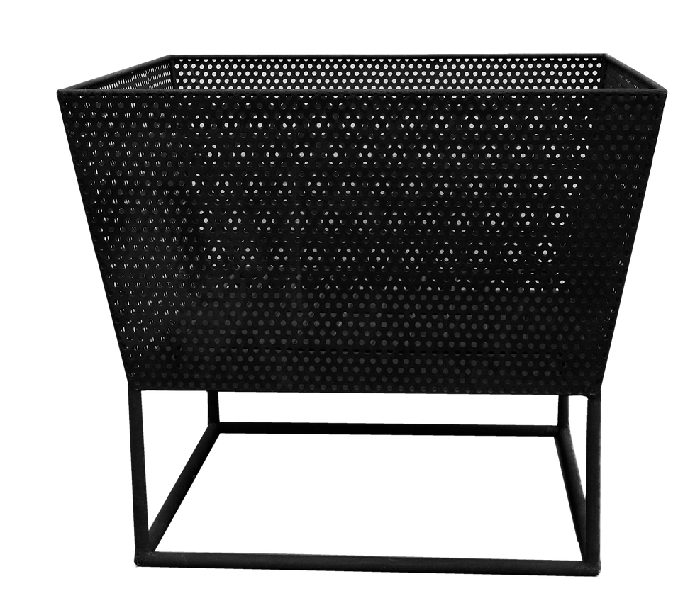 Black metal fire pit for gardens