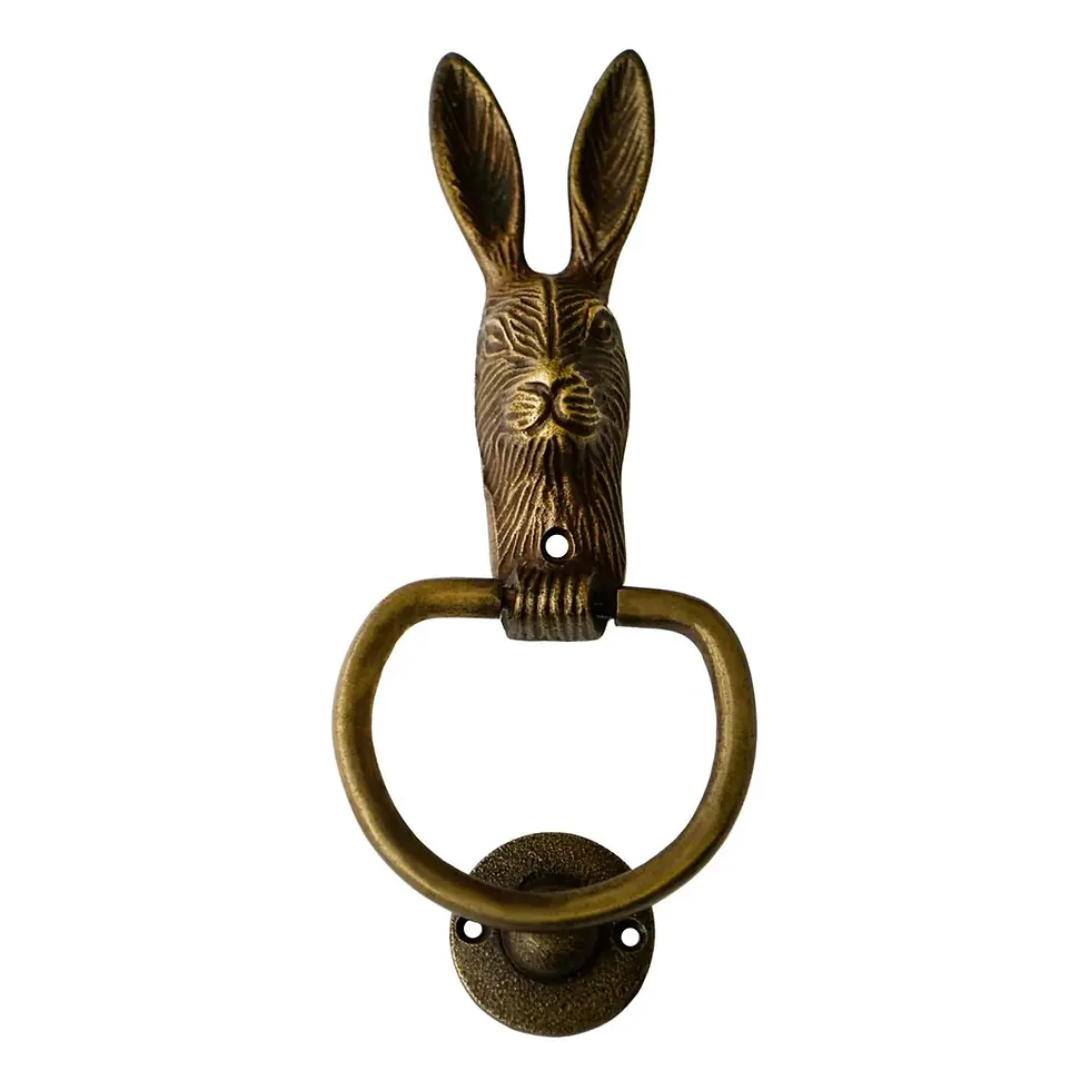 Thumbnail: Cast Iron Hare Door Knocker in Antique Brass