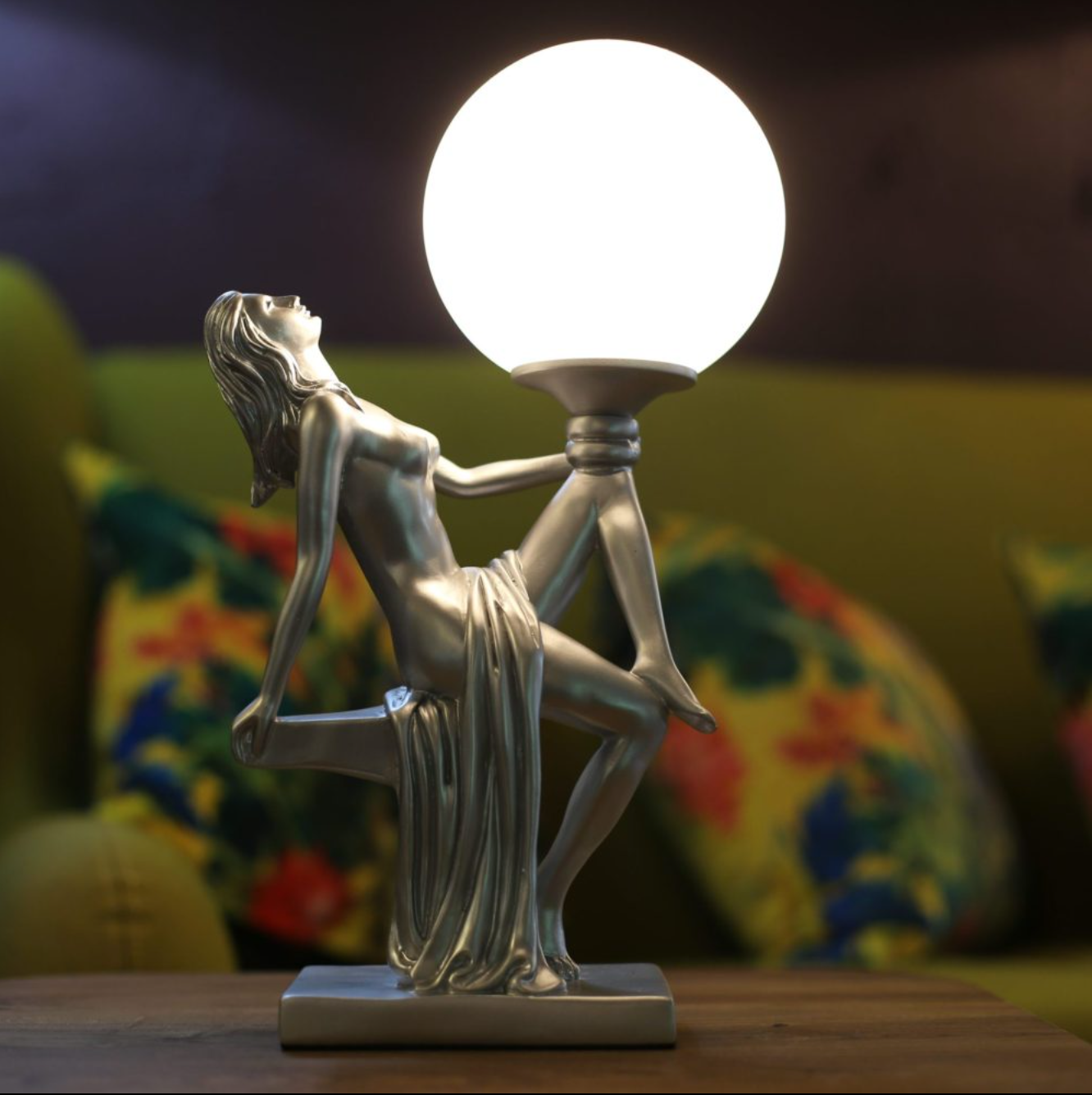 Matilda Art Deco Silver Table Lamp by Gillian Arnold