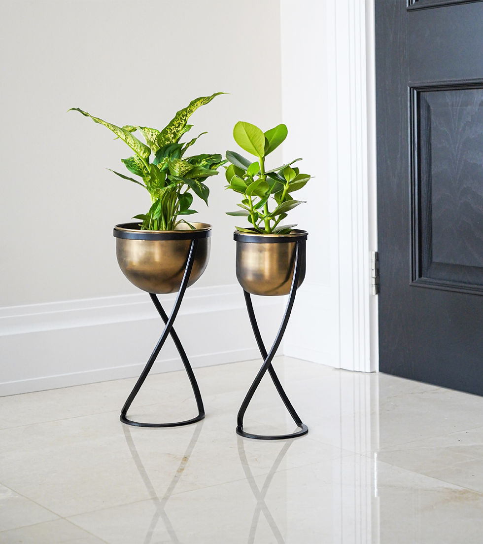 Gold Planter on Stand