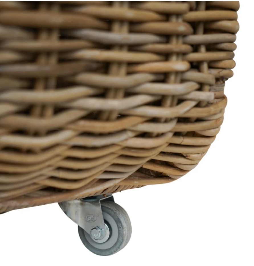 Thumbnail: Natural Rattan Log Trolley with Kindling Shelf
