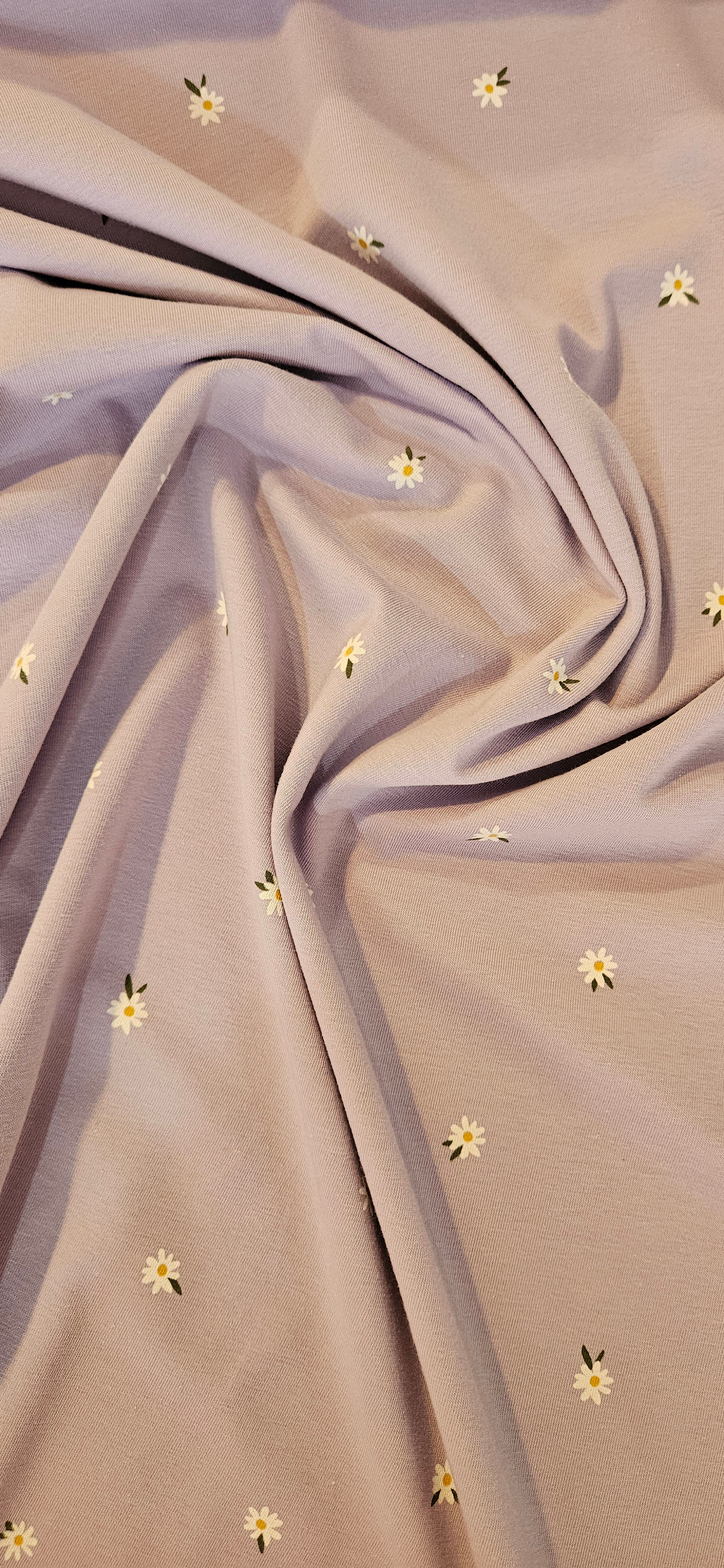 Cotton jersey -Lilac Daisies