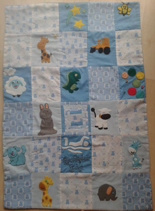 patchwork quilt baby shower