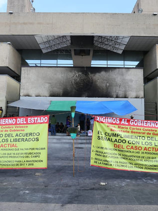 Ex presos de Acteal, inician planton en Tuxtla