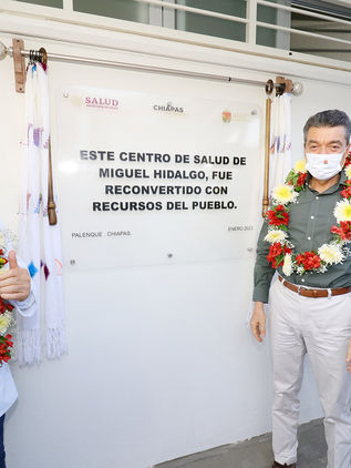 En Palenque, Rutilio Escandón inaugura reconversión del Centro de Salud Rural del ejido Miguel Hidal