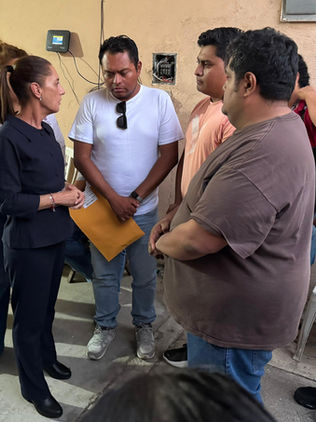 Sheinbaum visita a heridos por accidente de tren en Oaxaca y anuncia indemnizaciones