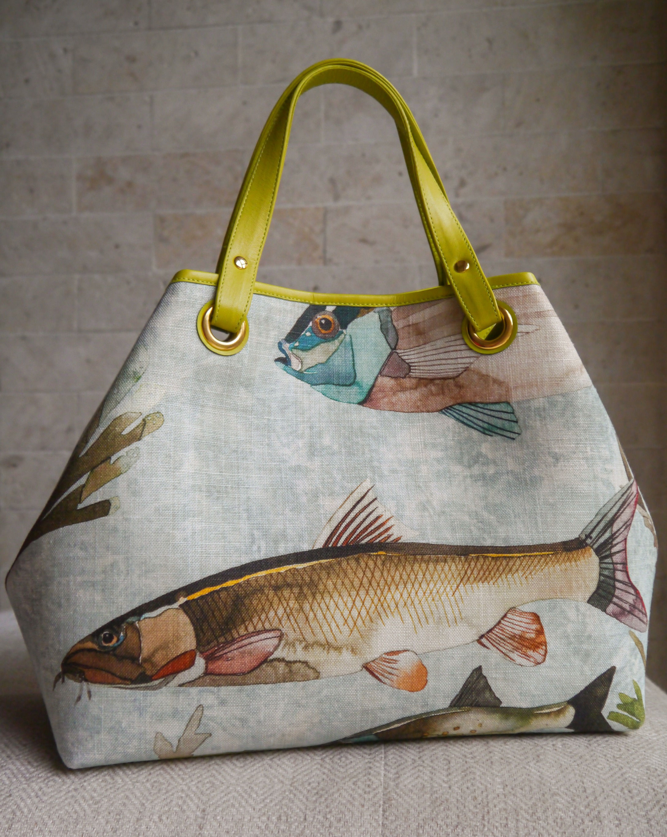 Hobo Tote - Ocean (Lime)