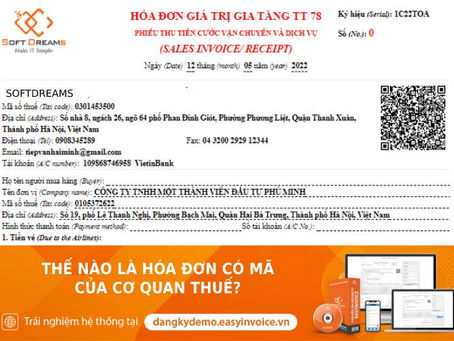 Hóa đơn điện tử có mã của cơ quan thuế