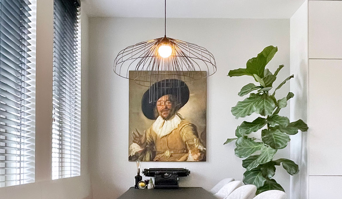 Moderne eethoek met vintage look