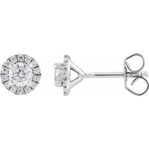 14K White Gold 1/2 CTW Lab-Grown Diamond Cocktail-Style Stud Earrings